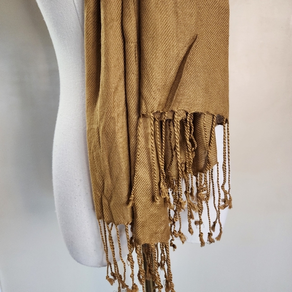 Mustard Yellow Fringe Scarf - Picture 4 of 6